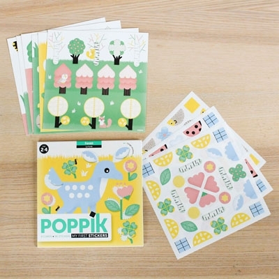 Poppik Stickerkarten-Meine ersten Sticker(6 Karten+96 Sticker)