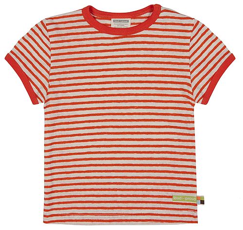 T-Shirt Streifen mit Leinen kurzarm Copper Größe 62/68