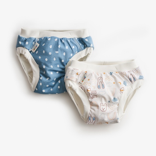 [NBN002690] Trainer Blue Dots/White Teddy 2Pack