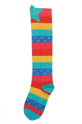 [NBN002777] Hygge High Knee Socks Rainbow/Star