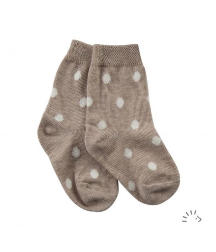 Socken Light beige-Dots-Ecru GOTS