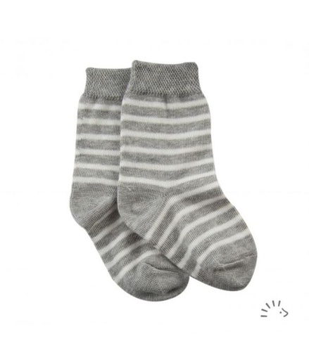 [NBN004260] Socken light grey striped GOTS