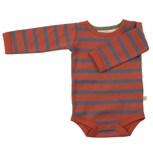 [NBN009786] Body Breton Stripe orange/storm blue