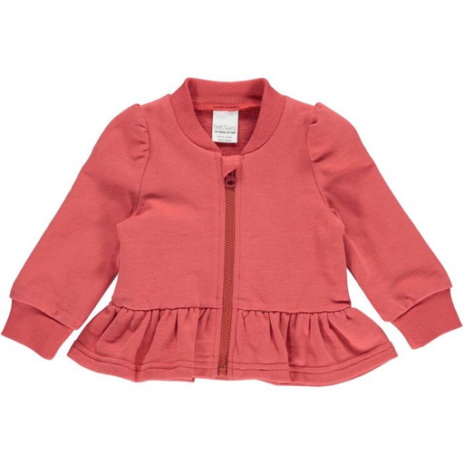 [NBN011161] Sweatjacke mit Schößchen Cranberry